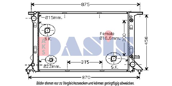 AKS DASIS radiatorius, variklio aušinimas 480021N